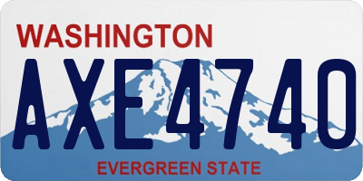 WA license plate AXE4740