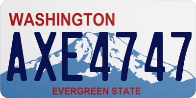 WA license plate AXE4747