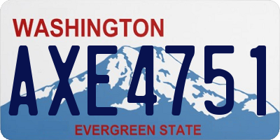 WA license plate AXE4751