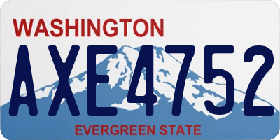WA license plate AXE4752