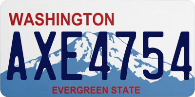 WA license plate AXE4754