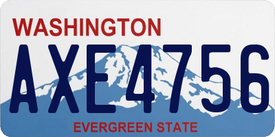 WA license plate AXE4756