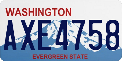 WA license plate AXE4758