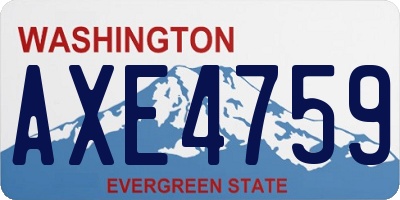WA license plate AXE4759