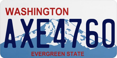 WA license plate AXE4760