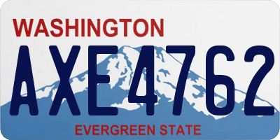 WA license plate AXE4762