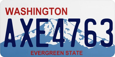 WA license plate AXE4763