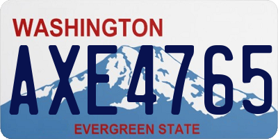WA license plate AXE4765