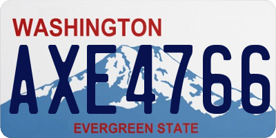 WA license plate AXE4766