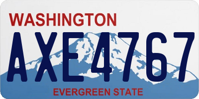 WA license plate AXE4767