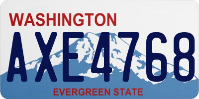 WA license plate AXE4768