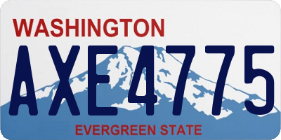 WA license plate AXE4775