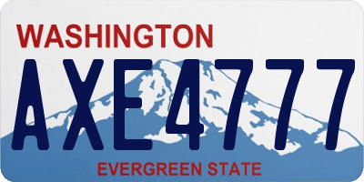 WA license plate AXE4777