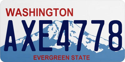 WA license plate AXE4778