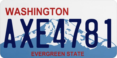 WA license plate AXE4781