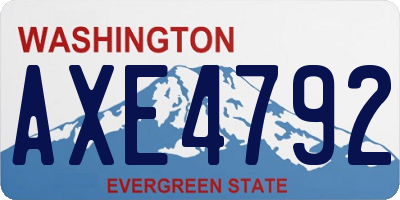 WA license plate AXE4792
