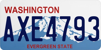 WA license plate AXE4793