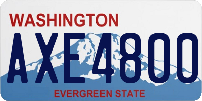 WA license plate AXE4800