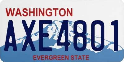 WA license plate AXE4801