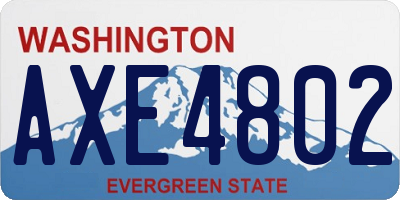 WA license plate AXE4802