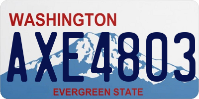 WA license plate AXE4803