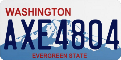 WA license plate AXE4804