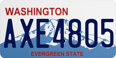 WA license plate AXE4805