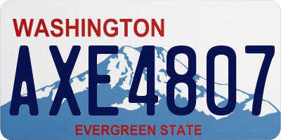 WA license plate AXE4807