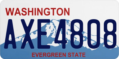 WA license plate AXE4808