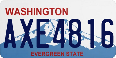 WA license plate AXE4816