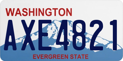 WA license plate AXE4821