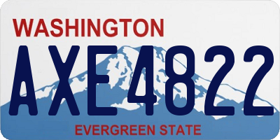 WA license plate AXE4822
