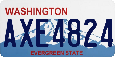 WA license plate AXE4824