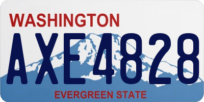 WA license plate AXE4828