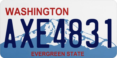 WA license plate AXE4831