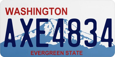 WA license plate AXE4834