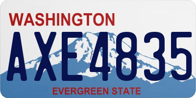 WA license plate AXE4835