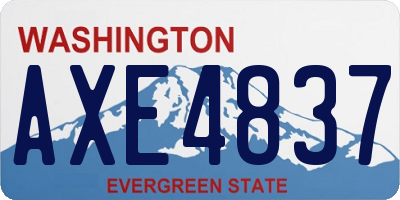 WA license plate AXE4837