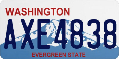 WA license plate AXE4838