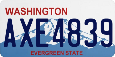 WA license plate AXE4839