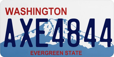 WA license plate AXE4844