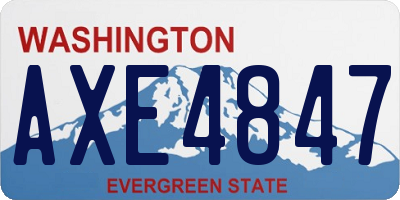 WA license plate AXE4847
