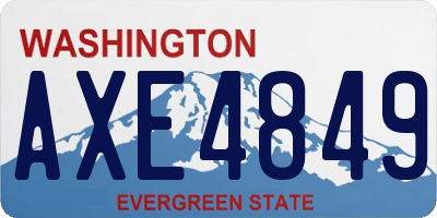 WA license plate AXE4849