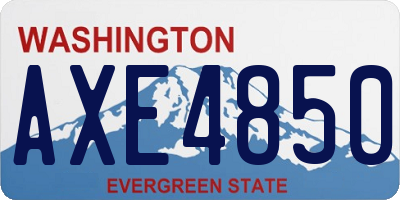 WA license plate AXE4850
