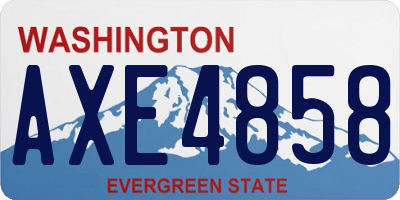 WA license plate AXE4858