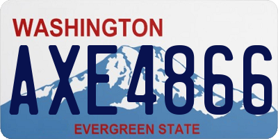 WA license plate AXE4866