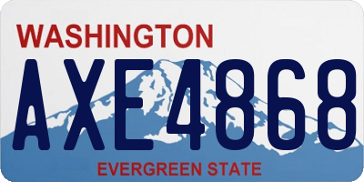 WA license plate AXE4868