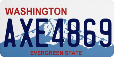WA license plate AXE4869