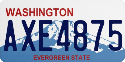 WA license plate AXE4875