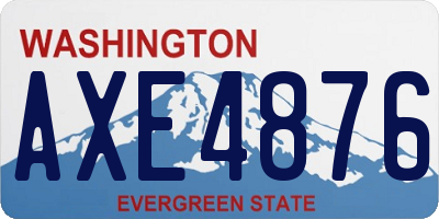 WA license plate AXE4876